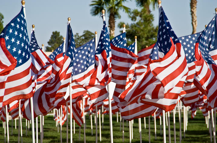 American flag outlet ceremony